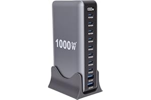 GOWENIC 1000W USB C Fast Charging Block, 10 Port USB Charging Station GaN III Pro 140W PD PPS Desktop for Multiple Devices, L