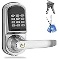 Keypad Door Lock with Handle, Auto-Lock Door Locks with Keypads & FOB Cards, Right Handle, Keyless Entry Door Lock with Handle，Electronic Door Lock, Digital Door Lock for Front Door