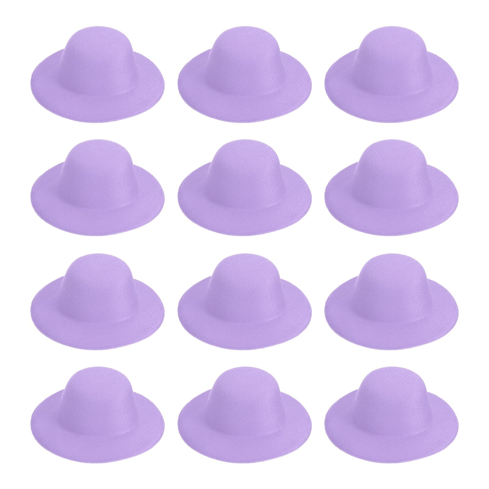PATIKIL 4 Inch Mini Formal Hats, 12 Pcs Miniature Doll Hats Mini Top Hat for Crafts Hair Accessories Decorate Doll Snowman, Light Purple