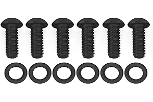 JIATABAN 6 Pcs Derby Cover Screws Engine Caps Bolts Kit Stainless Steel for Harley 2004-2022 Sportster 883 XL XR 1999-Later Touring Road Glide Street Glide Road King Electra Glide Trike Dyna Softail (Black)