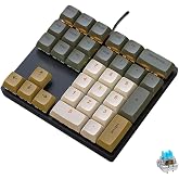 LINKEET Mechanical Numpad Rainbow Backlit Clicky Blue Switches Wired USB Number Pad 33-Key NKRO Numeric Keypad with XDA PBT Keycaps External Keyboard Num Pad for Laptop, Mac - Brown Grey