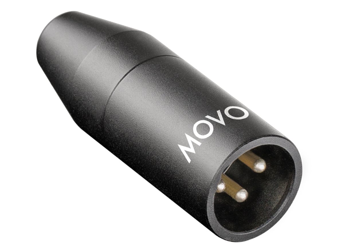 Movo F-XLR 3.5mm to XLR Microphone Adapter - 3.5mm Female TRS to XLR Male Connector for Camcorders, Recorders, Mixers
