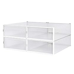 PARANTA 4-Piece Boot Shoe Storage Box, Stackable