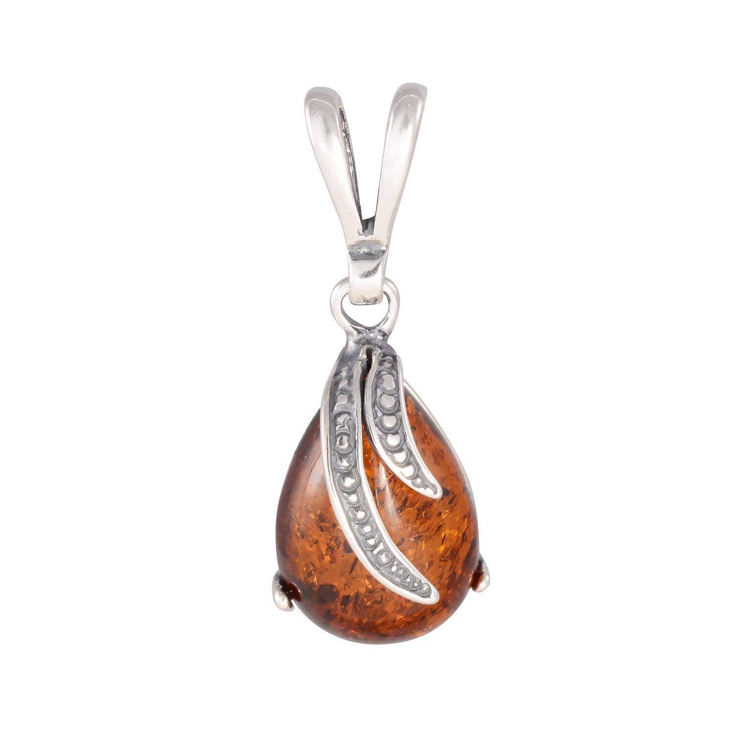 HolidayGiftShops Sterling Silver and Baltic Honey Amber Pendant Aniela