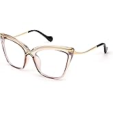 FEISEDY Women Oversized Square Blue Light Blocking Glasses Anti Eyestrain Cat Eye Fashion Eyewear B2956