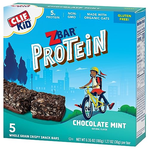 ZBAR PROTEIN – CHOCOLATE MINT – CRISPY SNACK BARS – MADE WITH ORGANIC OATS – NON-GMO – 5G PROTEIN – GLUTEN FREE PROTEIN BARS (5 PACK)