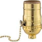 Lamp Socket with Pull Chain, E26 Standard Threaded Base, Lamp Parts for Table and Floor Lamps Replacement,Table lamp Accessories, Light Bulb Socket with Pull Chain Switch, UL Listed,(Gold)