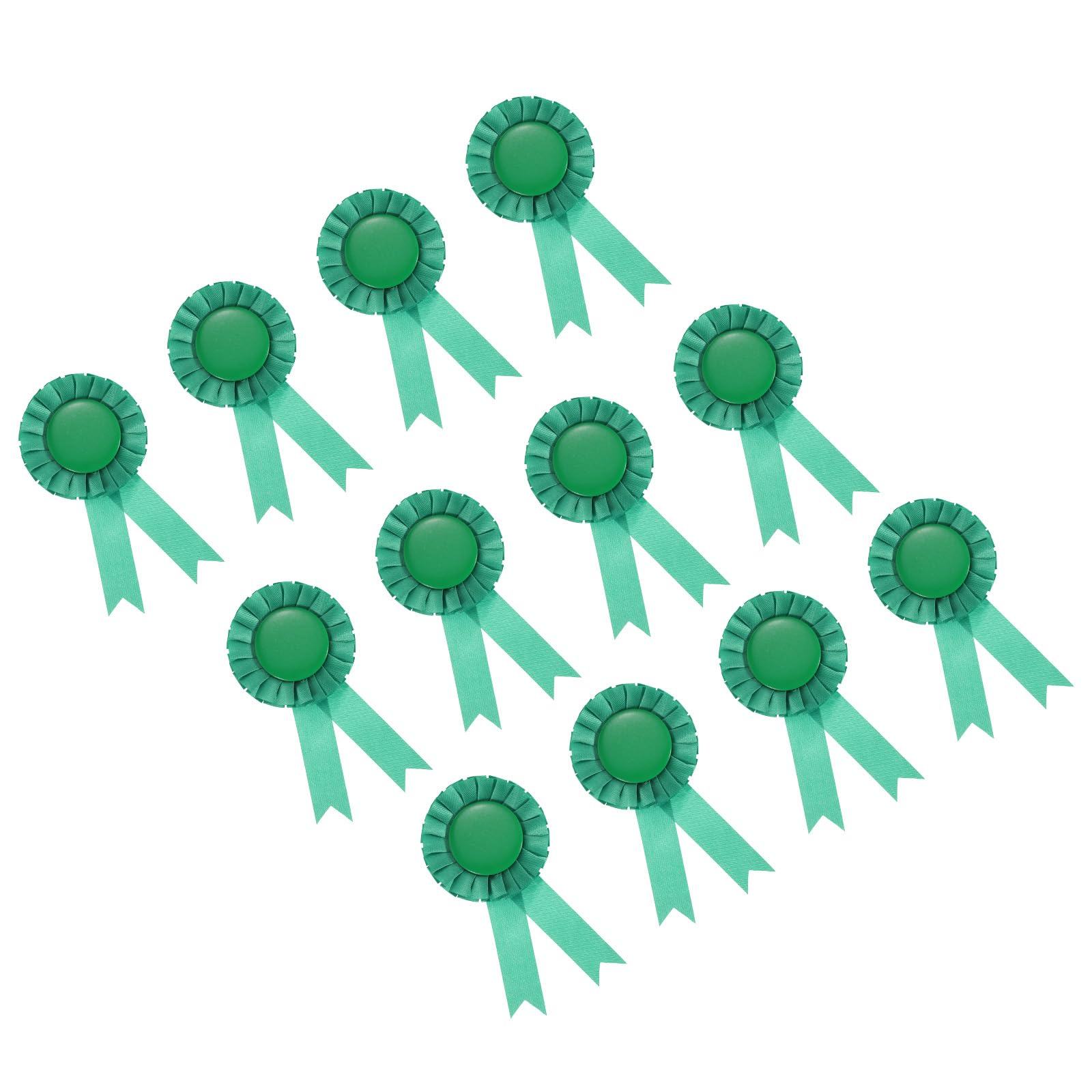 YOKIVE 12 Pcs Blank Award Ribbon, Winner Ribbons with Pin | Recognition Ribbon Great for Home Study Wedding, Competition, Green