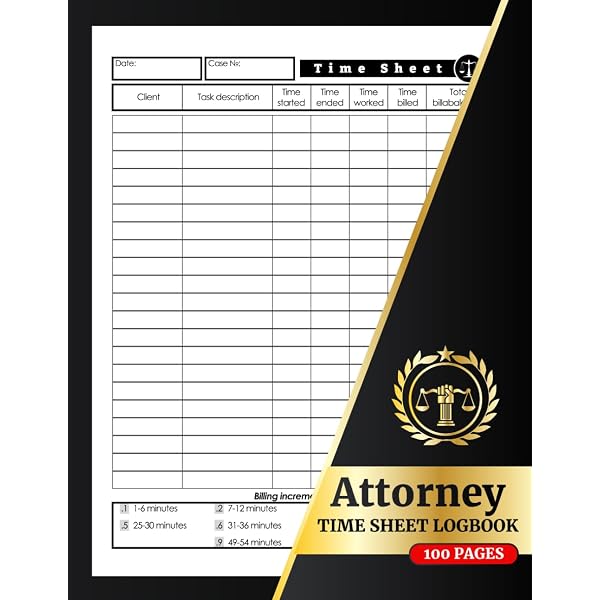 Attorney Time Records Check-The-Box Time Sheets For Lawyers - 50 Sheet ...