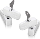 XFORT 2 Pack uPVC Door Window Jammer Locks French Doors Security White Brown