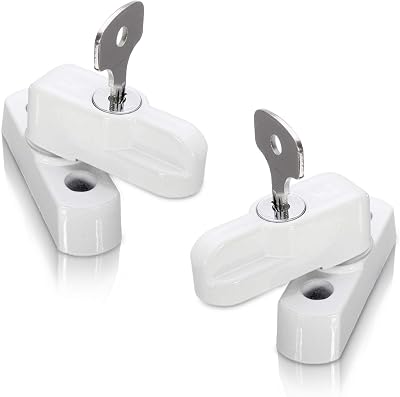 XFORT 2 Pack uPVC Door Window Jammer Locks French Doors Security White Brown