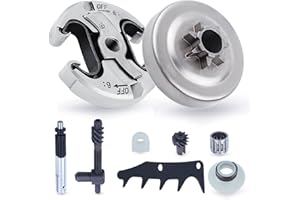 Adefol .325" 7T Chainsaw Clutch Drum Kit Replacement Parts with Oil Pump, Worm Gear, Needle Bearing, Bucking Spike, Chain Adjuster Tensioner Kit for Husqvarna 445 445E 450 450E