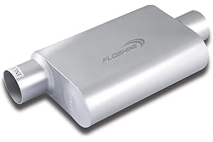 Floshine Universal Mufflers Dual Chamber 3" offset inlet (ID) 3" center outlet (ID) Performance Automotive Muffler Exhaust FH43041