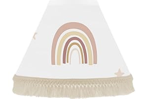 Sweet Jojo Designs Boho Rainbow Lamp Shade - Blush Pink Dusty Rose Gold Yellow Mauve Taupe Beige Tan Bohemian Celestial Vintage Sky