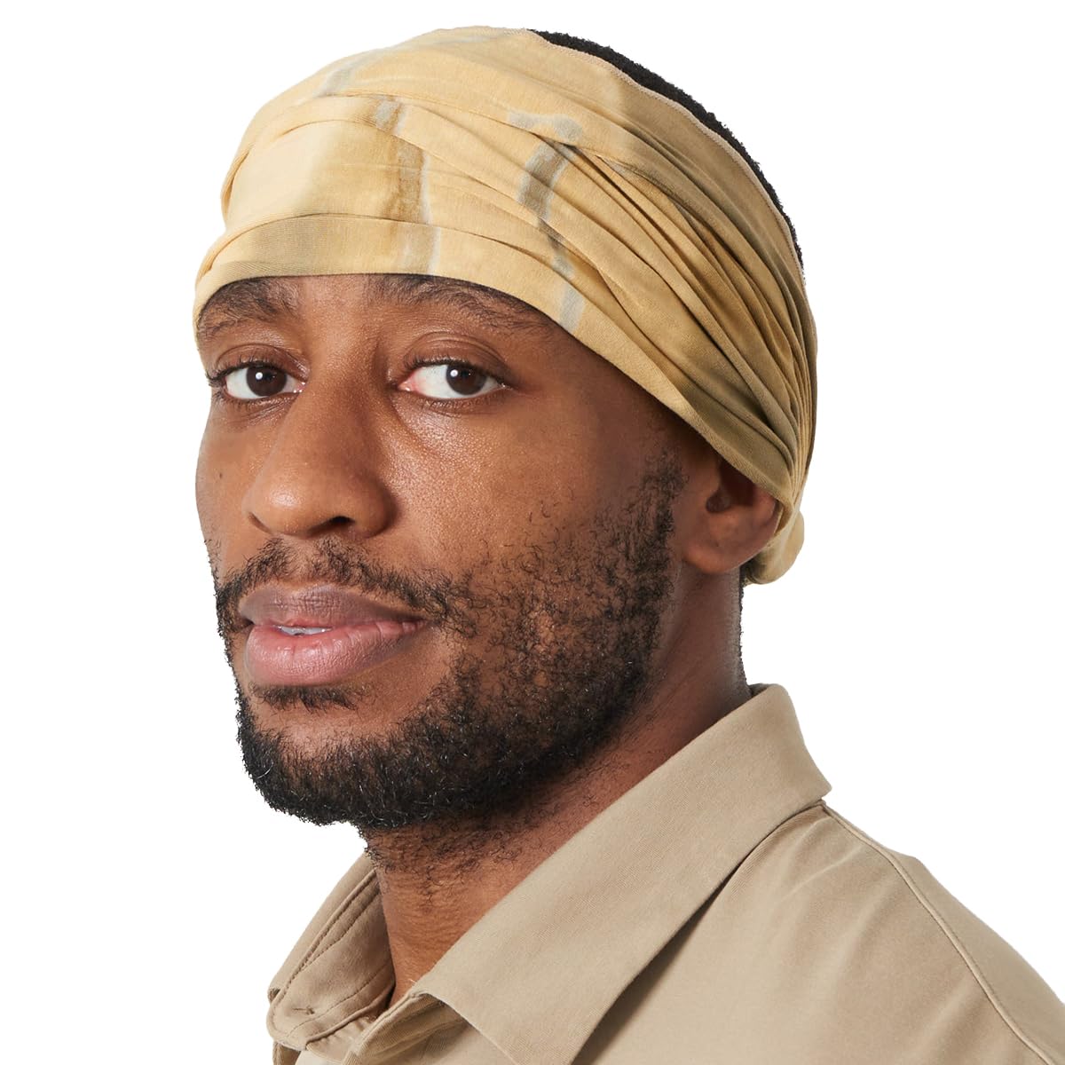 Casualbox Women HeadBand Bandana Band Hand Dyed Japanese Hair Marble G-Beige(Size: One Size)