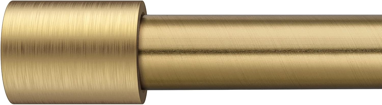 Window Treatment Hardware - BRIOFOX Gold Curtain Rods-1 Inch Curtain Rod for Windows 72 to 144 inch,Thicken Single Curtain Rods with Decortive Gold End Cap Finials Drapery Rods