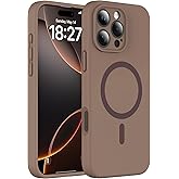 EXZLLEN Magnetic for iPhone 16 Pro Max Case, Compatible with MagSafe, Full Camera Protection, Military-Grade Protection 3.0mm Thicken Silicone Phone Cover for 16 ProMax 6.9", Desert Brown