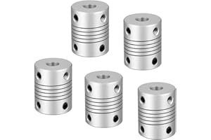 RANIT 5Pcs 5mm to 6mm Shaft Coupling 25mm Length 19mm Diameter Stepper Motor Coupler Aluminum Alloy Joint Connector for 3D Printer CNC Machine DIY Encoder