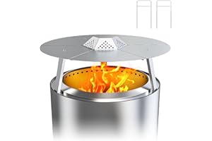 KEESHA Heat Deflector for Solo Stove Yukon and Most 27" Fire Pit with Carrying Handle, Upgraded Solo Stove Yukon Accessories with 2 Heat-Concentrating Vents for More Focused Heat Retention