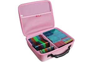 Hermitshell Hard Travel Case for PicassoTiles/Playmags 100 Piece Set 100pcs Magnet Building Tiles (Pink)