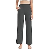 VIMPEP Women's Wide Leg Pants High Waist Stretchy Yoga Pants with Pockets Workout Dress Sweatpants 107