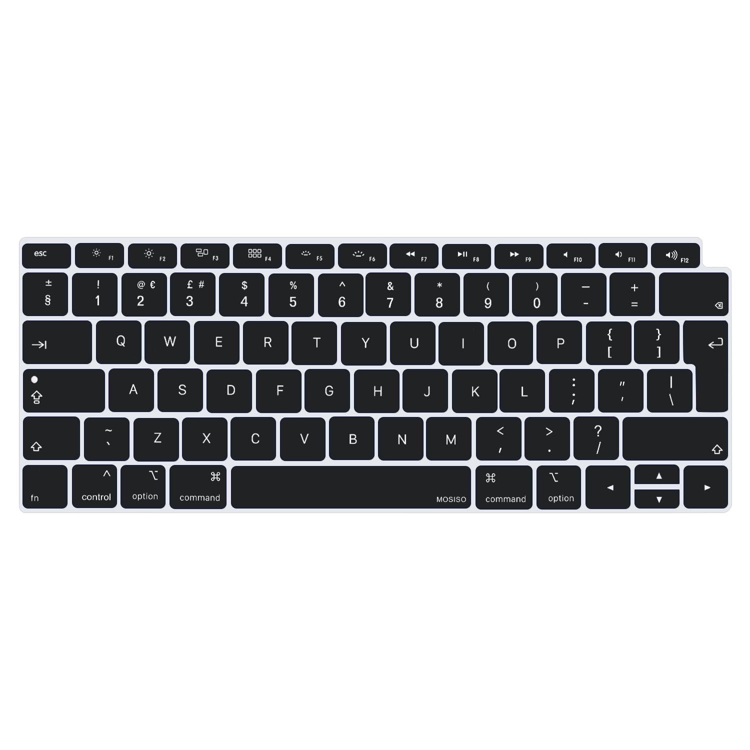 MOSISO Keyboard Cover Compatible with MacBook Air 13 inch 2019 2018 Release A1932 Retina Display with Touch ID, Waterproof Dust-Proof Protective Silicone Skin - (Europe Layout), Black