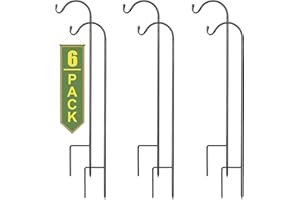 Sorbus Shepherds Hooks for Outdoor - Set of 6 Extendable Garden Planter Stakes for Bird Feeders, Outdoor Décor, Plants, Lights, Lanterns, Flower Baskets, and More! Heavy Duty - Up to 6.5 Lbs. (6 Pack)