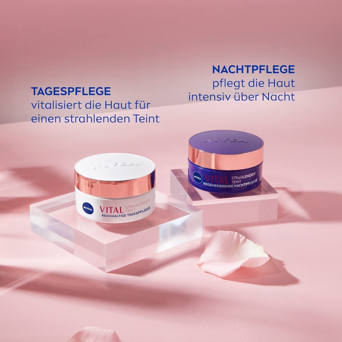 NIVEA VITAL Strahlender Teint Regenerierende Nachtpflege für reife Haut, Gesichtspflege für straffere und regenerierte Haut, Nachtcreme mit Rosenblüten Öl, Calcium und Kreatin (50 ml) 5