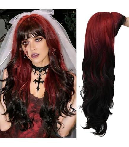 Amazon.com: Womens Burlesque Red Synthetic Costume Wig  display picture 2