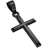 ZENLUNANO Exquisite Cross Necklace for Men and Women, Silver/Gold/Black Cross Chain with Top-grade 316L Stainless Steel Cross Pendant, 18-24 Inch Box/Byzantine Chains