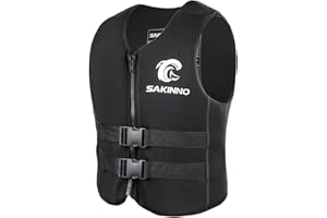 huraty Water Kayaking Jacket for Adults and Kids, Buoyancy Swimsuit Boating Fishing Waistcoat Zipper Closure, Unisex Outdoor Water Sports Vests