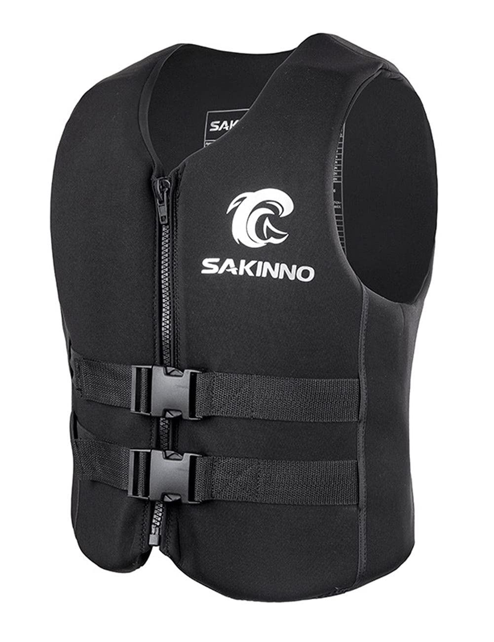 Photo 1 of huraty Unisex Swim Jacket for Adult, High Buoyancy Reflective Floating Vest Swimsuit with Adjustable Safety Straps, Outdoor Water Sports Vests for Boating, Kayaking, Surfing, Sailing, Black, M