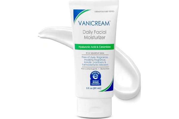 Vanicream Daily Facial Moisturizer, Lightweight, Non-Greasy, 3 Fl Oz | Formulated Without Common Irritants for Sensitive Skin