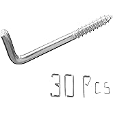 20 Pack L-Shaped Right Angle Screw Hooks - Heavy Duty Hanging Hooks For Home & Garden