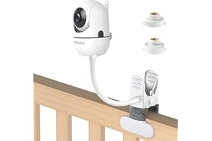 tihii Baby Monitor Mount Compatible with HelloBaby for HB6550/ HB6560/ HB65/ HB6351/ HB40/ HB6339/ HB6336, ANMEATE SM935E Monitor, Adjustable Baby Monitor Stand Flexible Clip Clamp Mount No Drilling