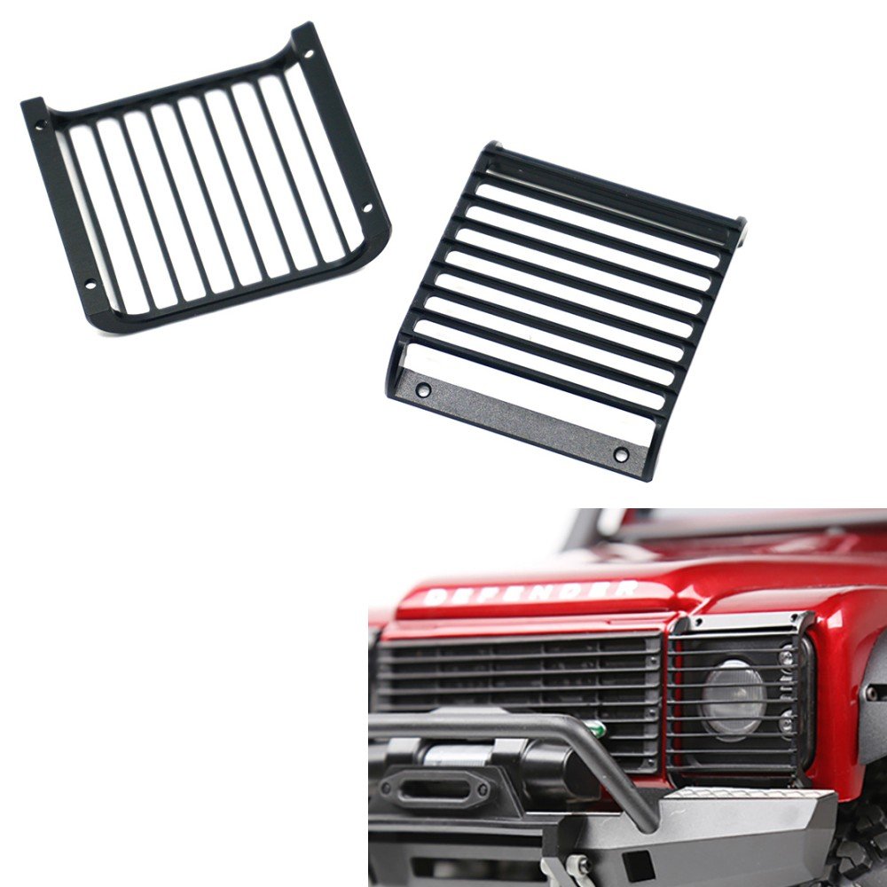 ZuoLan Metal Black LED Headlight Cover Guard Grille for 1/10 RC Crawler Car TRX-4 Trx4