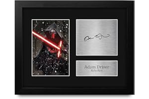HWC Trading Adam Driver USL Framed Signed Printed Autograph Star Wars Kylo Ren Print Photo Picture Display - US Letter Size