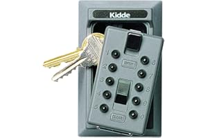 Kidde AccessPoint 001015 KeySafe Original Push Button Combination Permanent Key Lock Box, 5-Key, Titanium Gray