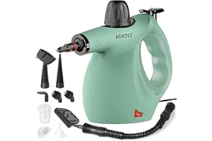 Kiato Handheld Steam Cleaner, 10 in 1 Hand Held Steamer for Cleaning, Portable Pressurized Steamer for Home Use, Bathroom, Mini Steam Cleaners for Upholstery Furniture Sofa Couch Floor Tile Grout Car
