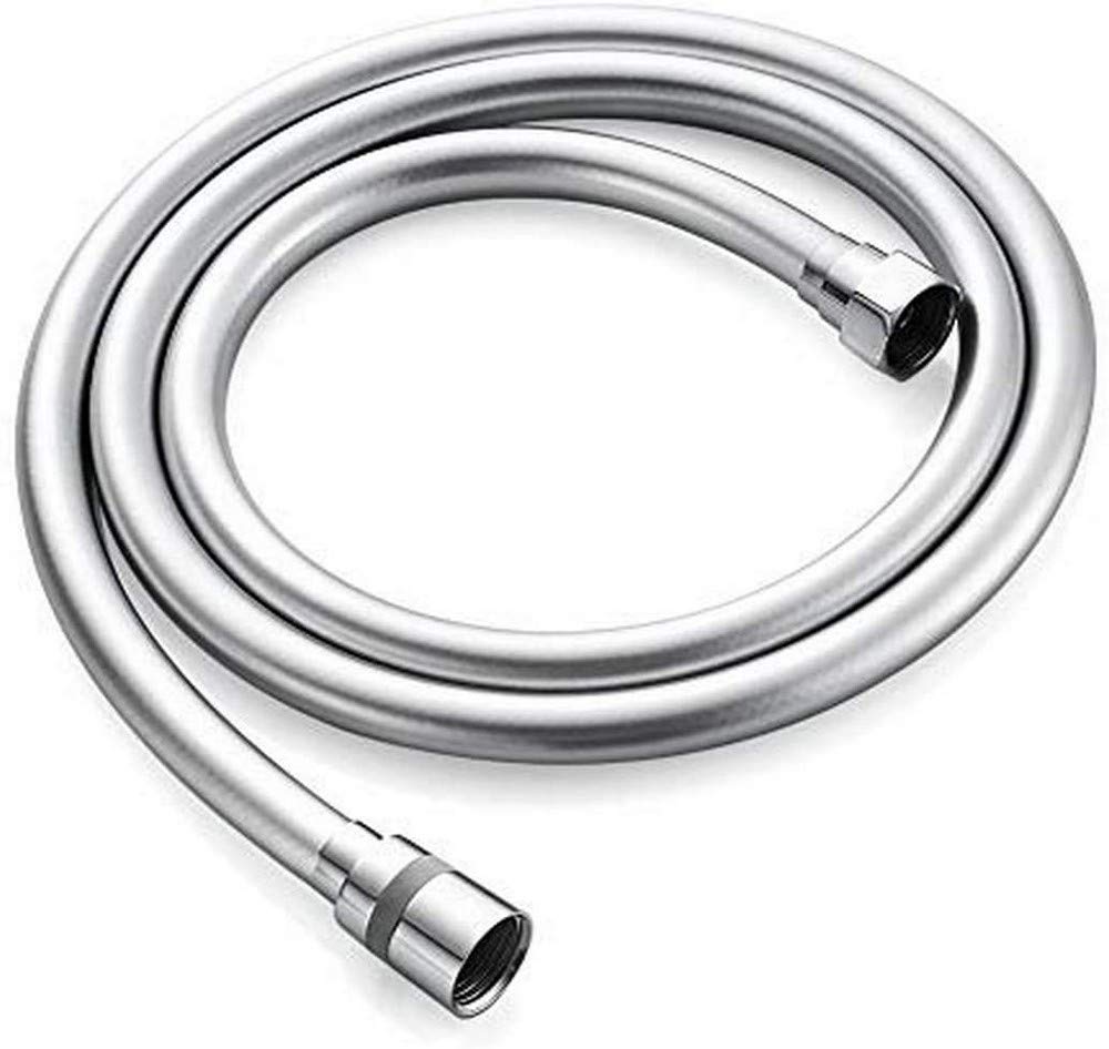 GRIFEMA Smooth Shower Hose 1.8m / 71 Inch – Flexible PVC Shower Hose, Anti-Kink & Leakproof, Universal G1/2" Fit, Durable Replacement Hose with Brass Connectors & Washers - Silver