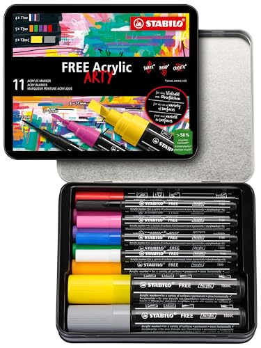 STABILO - Acrylmarker - FREE Acrylic - 11er Pack - Starter Kit - neu
