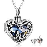 WINNICACA Cremation Jewelry for Ashes Locket Ashes Necklace Urn Necklace for Women Sterling Silver Cremation Necklace for Ashes Fine Keepsake Picture Necklace Memorial Jewelry