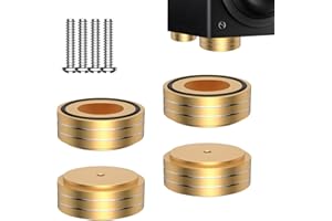 Viborg HiFi Speaker Spikes Isolation Stand Feet Pads 58x22MM, 4X Speaker Floor Protector Shock Absorber with Rubber Ring and Mounting Screws(M4*0.7) for AMP Turntable DAC Recorder