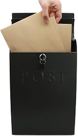 Maison & White Wall Mounted Post Box Glossy Finish Galvanised Steel Lockable view 4