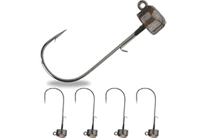 Reaction Tackle Ned Rig Tungsten Jig Heads - Mushroom Head Shroom Jigs, Bass Fishing Lures, Tackle Finesse Jig Fishing Hooks