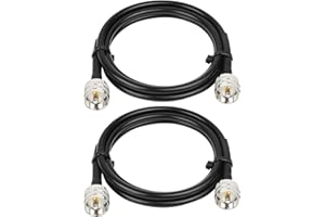 MOOKEERF RG8x Jumper Cable 4ft,2 Pack PL259 Jumper CB Coax Cable 50 Ohm,UHF PL259 Male to Male Low Loss CB Antenna Extension for HAM Radio,VHF Radio,SWR Meter,Antenna Analyzer