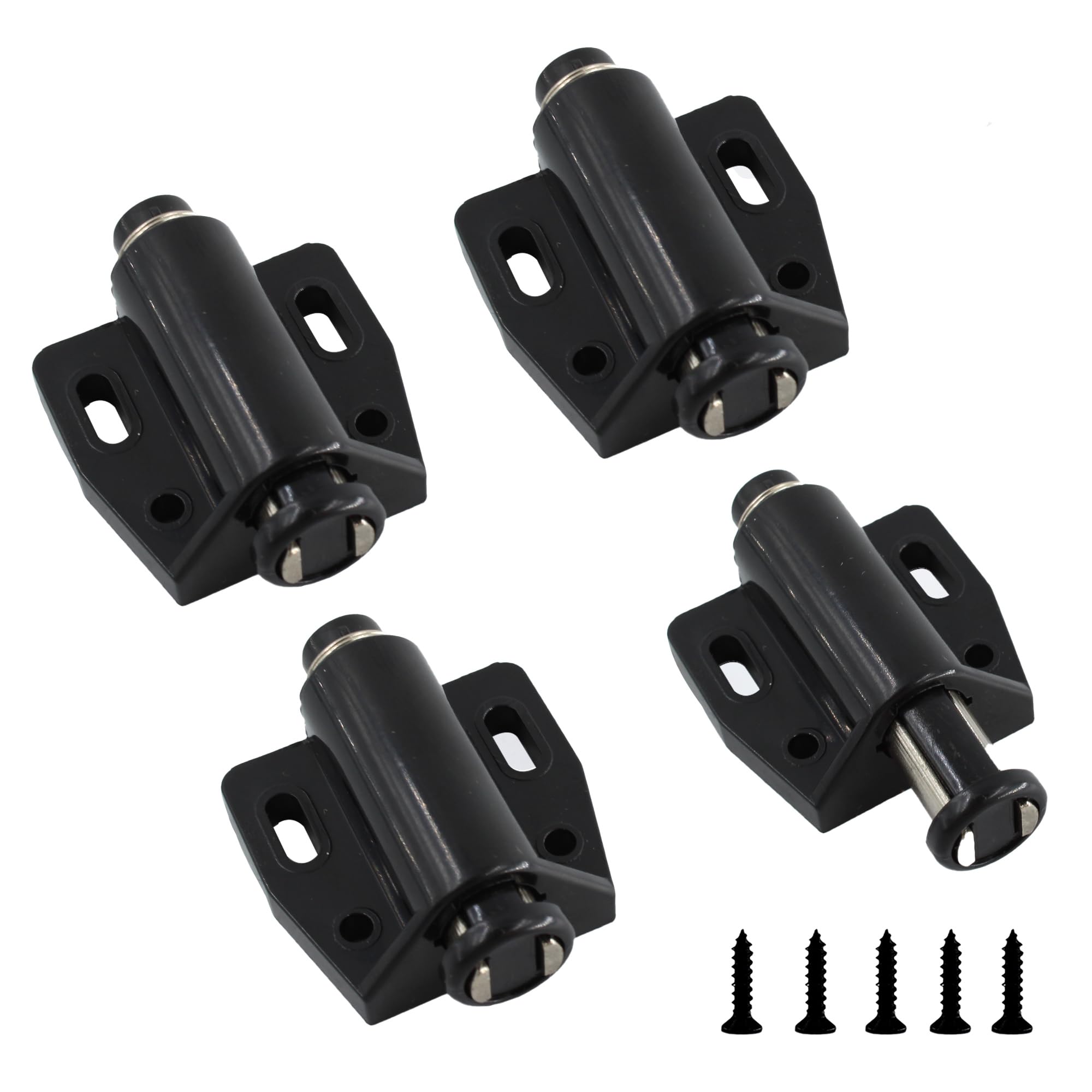 Photo 1 of AUXBC Black Magnetic Touch Latch, Push to Open Cabinet Magnetic Door Latches, Magnetic Push Release Latch and Catch for Cabinet Door Cupboard Drawers, 4pcs