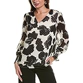 Anne Klein Girls Long Sleeve V Neck Blouse W Smocked Cuff