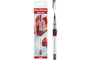 CREATIVE MARK Mimik Kolinsky Synthetic Water Brush, Large Round 5 mm - Handmade in Germany, Watercolor Brushes with Highly Absorbent Bristles, See-Through Water Reservoir, Perfect for Ink & Watercolor On-The-Go