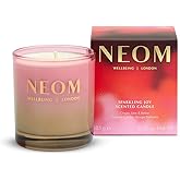NEOM Sparkling Joy Scented Candle, 1 Wick, 185g I Ginger, Lime and Vetiver I 100% Naturally Derived Wax I 100% Natural Fragrances I Invigorating